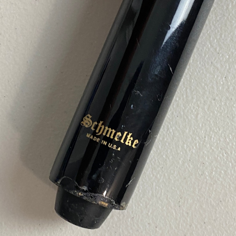 VTG Schmelke Pool Cue Stick 48in Black Natural Wood Made in USA Billiards